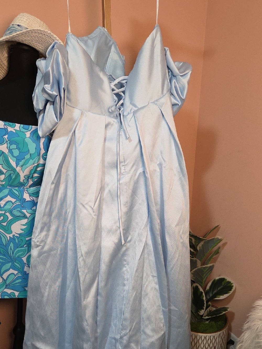 Chic Light Blue Off-Shoulder Prom Dress - Picture 4 of 4